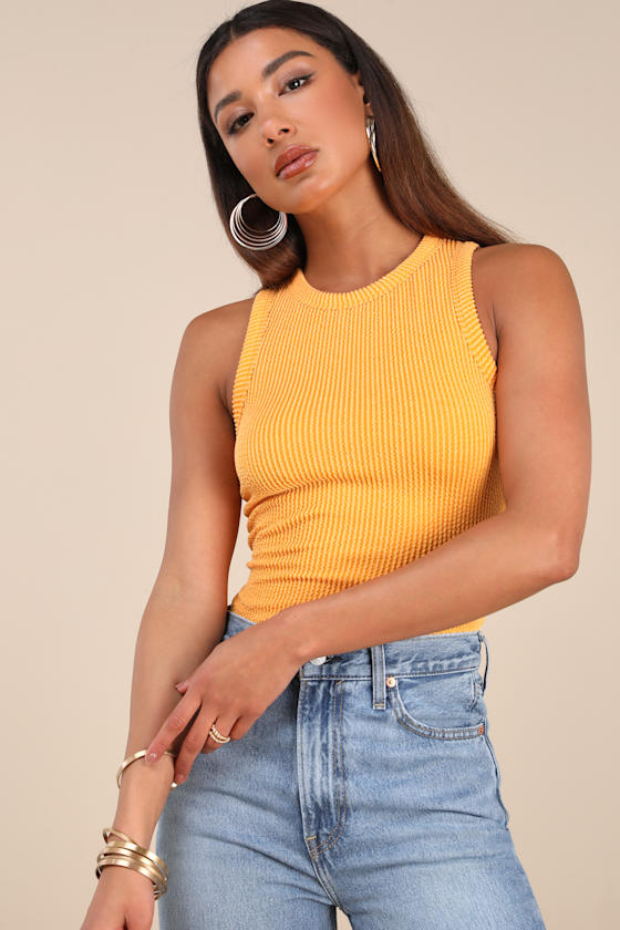 Essential Update Slate Blue Ribbed Tank Top