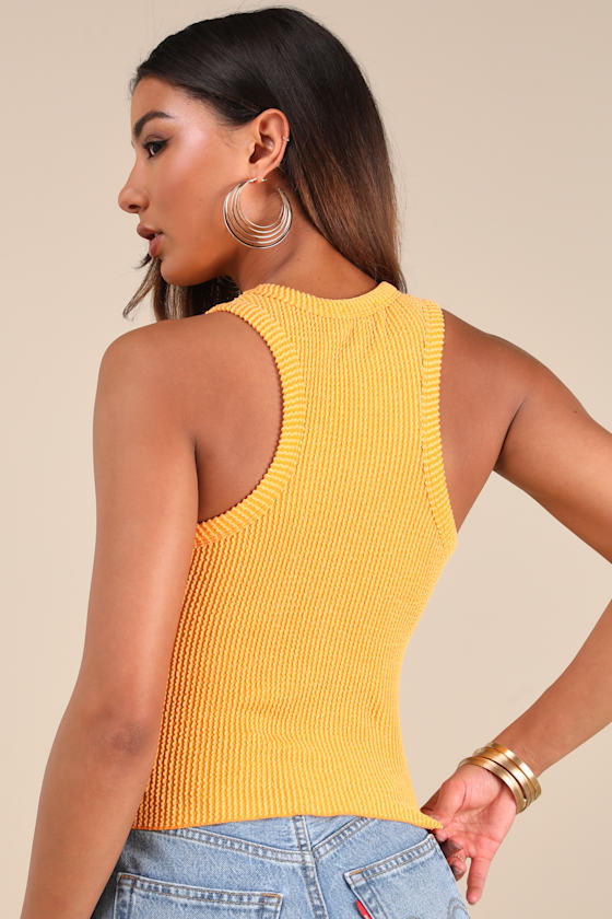 Essential Update Slate Blue Ribbed Tank Top