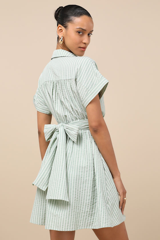 Breeze By Olive Tie-Back Mini Dress With Pockets