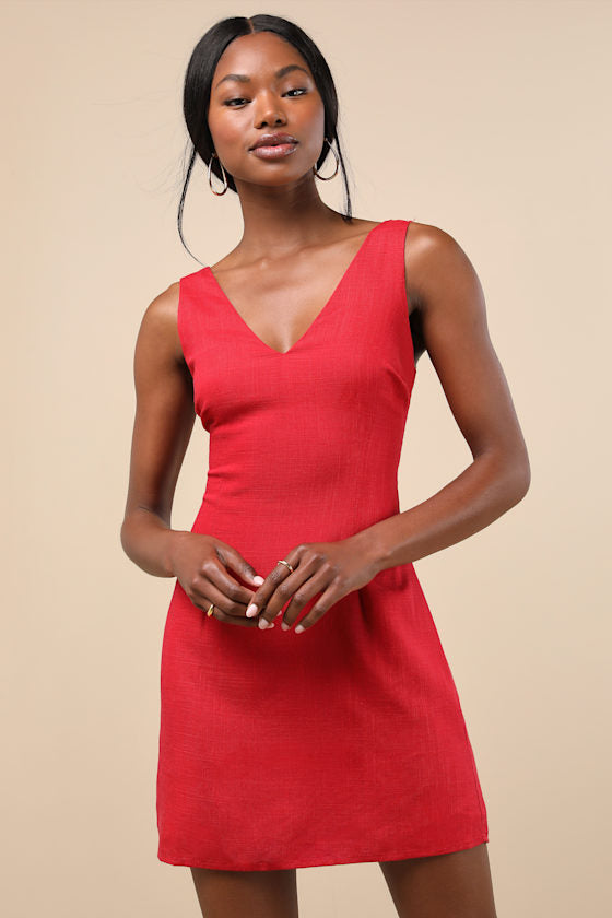 Packing for Positano Cobalt Blue Linen Sleeveless Mini Dress