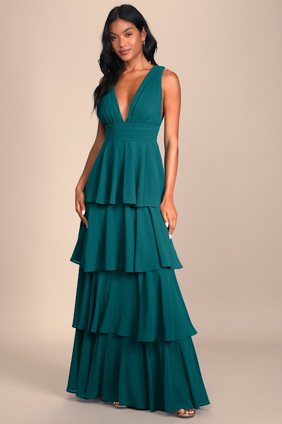 Amazing Evening Lavender Tiered Maxi Dress