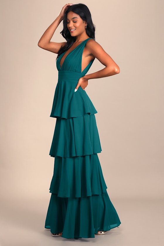 Amazing Evening Black Tiered Maxi Dress