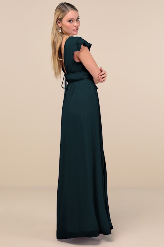 I'm All Yours Black Ruffled Maxi Dress