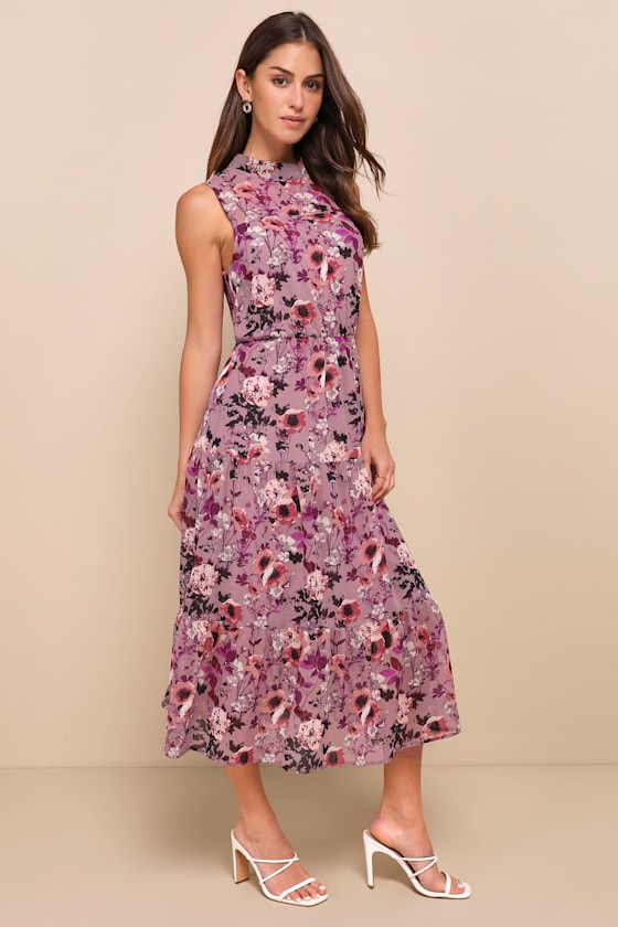 In My Dreams Ivory Multi Floral Print Midi Dress