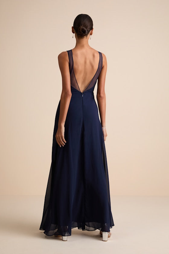 Simply Immaculate Black Backless Maxi Dress
