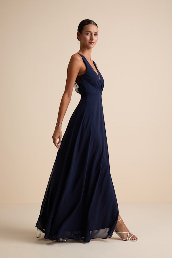 Simply Immaculate Dark Purple Backless Maxi Dress