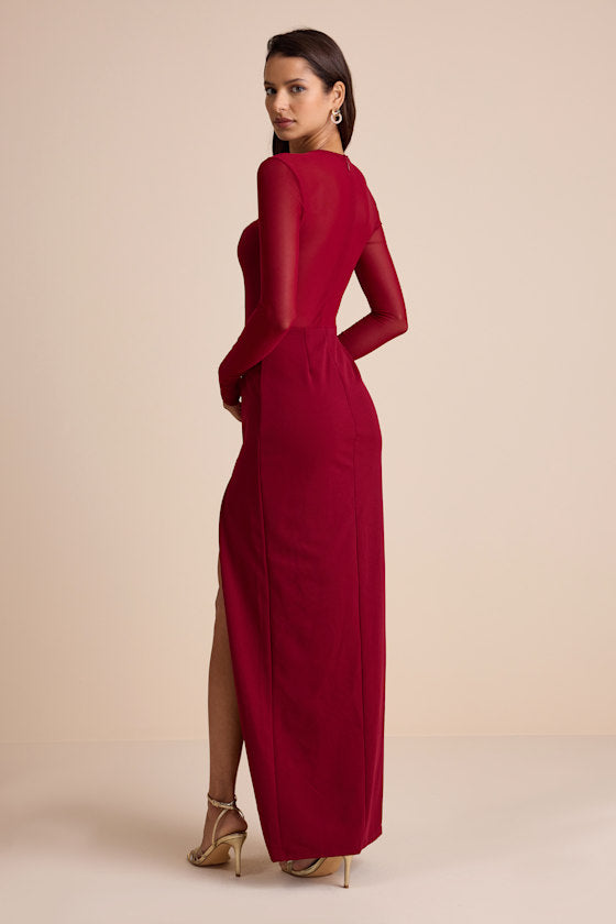 Impeccable Mystique Black Long Sleeve Maxi Dress