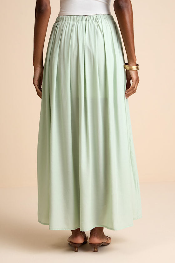 If You Pleats Yellow Pleated Maxi Skirt