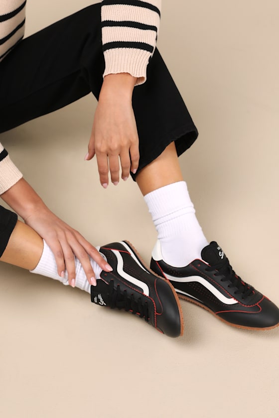 Super Lowpro Racing Red Suede Leather Sneakers