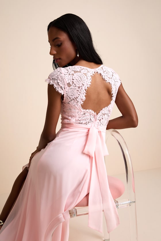 Momentous Moments Black Lace Backless Maxi Dress