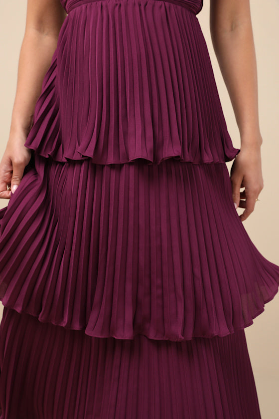 Cascading Crush Emerald Tiered Bustier Midi Dress