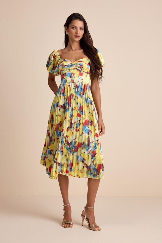 Authentically Yours Teal Multi Abstract Print Satin Midi Dress