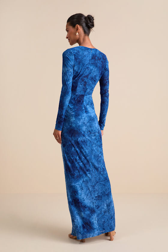 Dynamic Sensation Dark Mauve Floral Velvet Burnout Maxi Dress