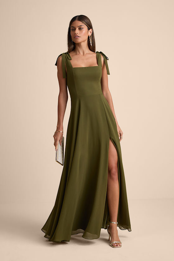 Love Me Forever Emerald Green Square Neck Maxi Dress