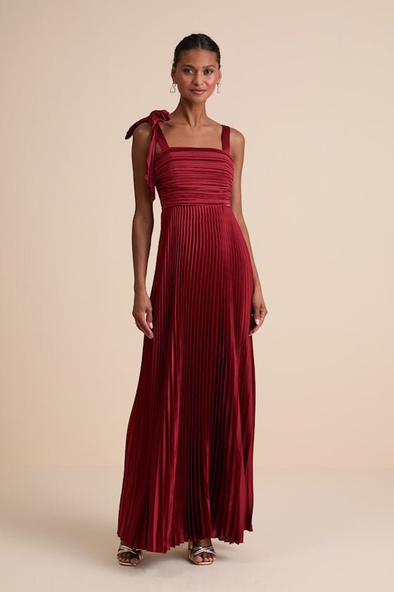 Gorgeous Purpose Royal Blue Pleated Sleeveless Bow Maxi Dress