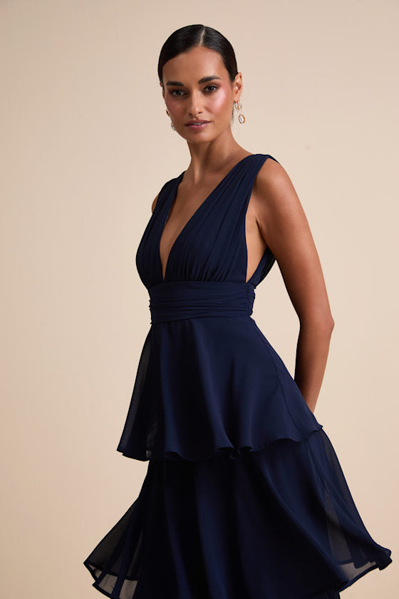 Amazing Evening Hunter Green Tiered Maxi Dress