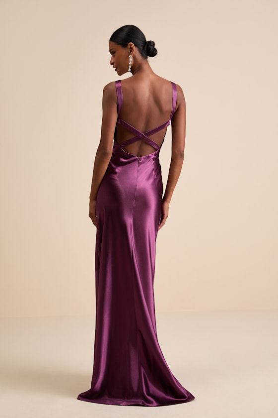 Perfectly Classy Yellow Satin Strappy Maxi Dress