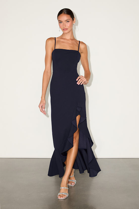 Iveta White Cutout Ruffled Sleeveless Midi Dress