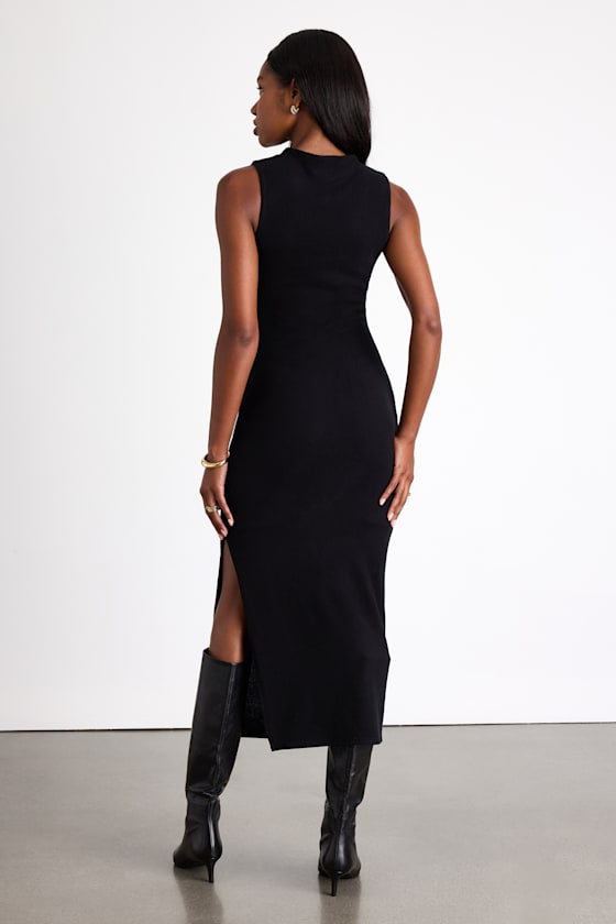 Zephine Ivory Sleeveless Sweater Midi Dress