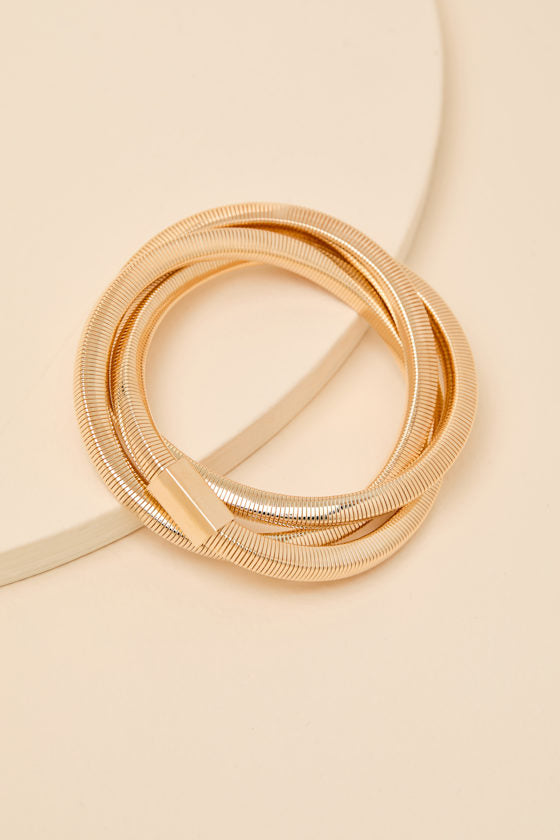 Davia Gold Coiled Interlocking Bracelet