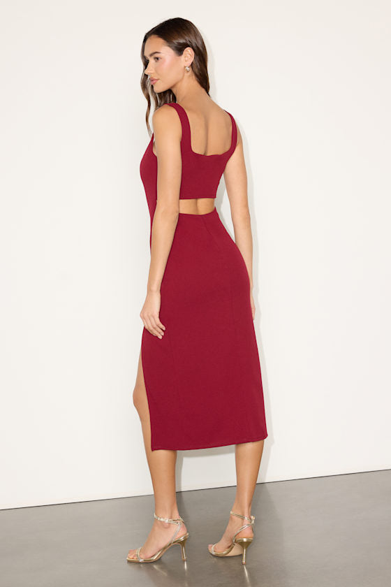 Davana Black Cutout Midi Dress