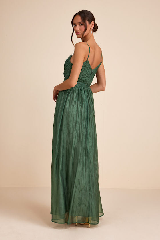 Rosalind Light Pink Organza Strapless Maxi Dress
