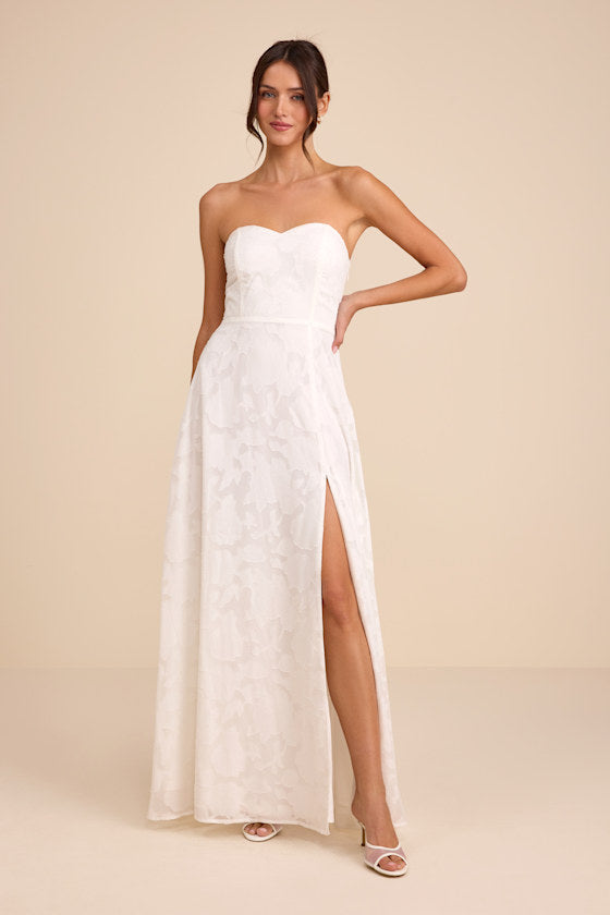 Garden of Romance Light Yellow Burnout Maxi Dress