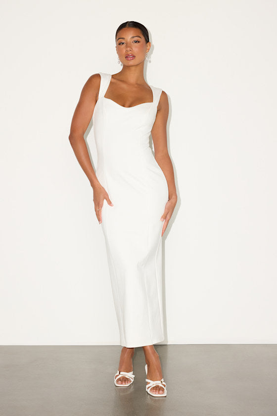 Samai Light Blue Cap Sleeve Bodycon Midi Dress