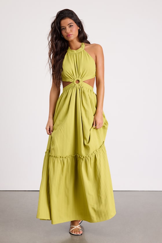 Island Vacay Cream Tie-Back Maxi Dress