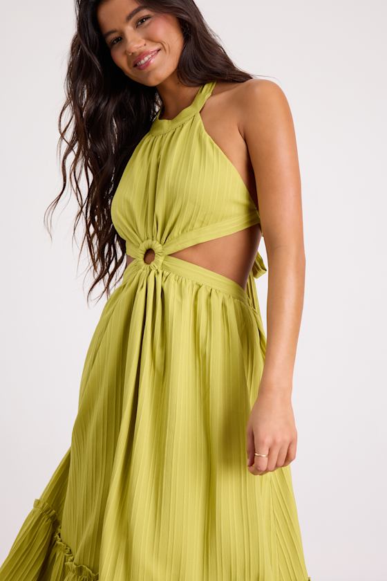 Island Vacay Cream Tie-Back Maxi Dress