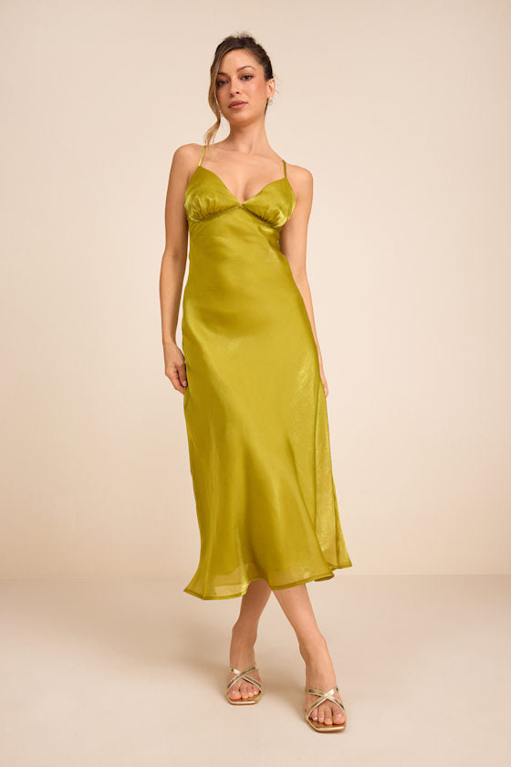 Alaia Blush Multi Floral Satin Backless Midi Dress