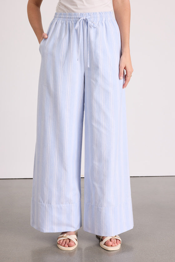 Brisa Beige Cuffed Wide-Leg Pants