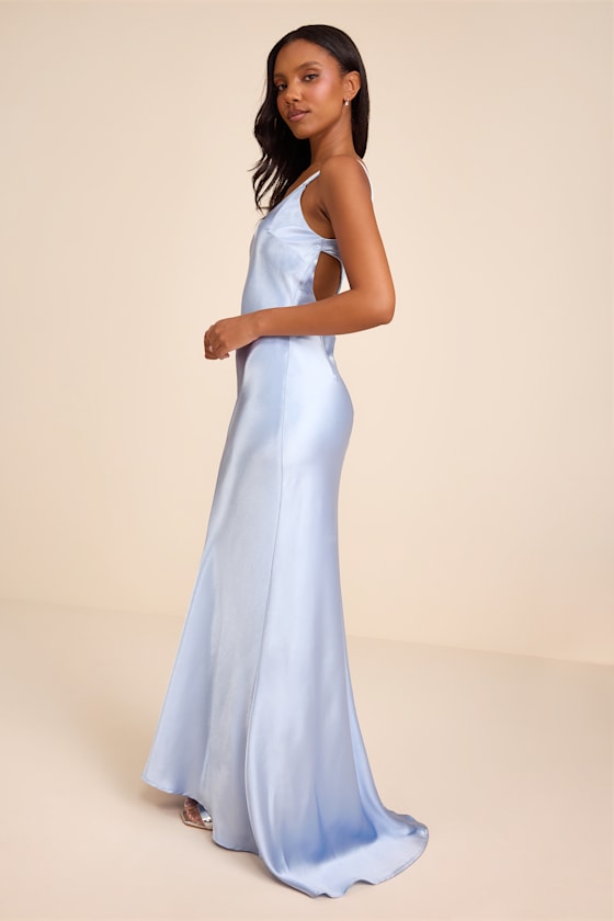 Perfectly Classy Yellow Satin Strappy Maxi Dress