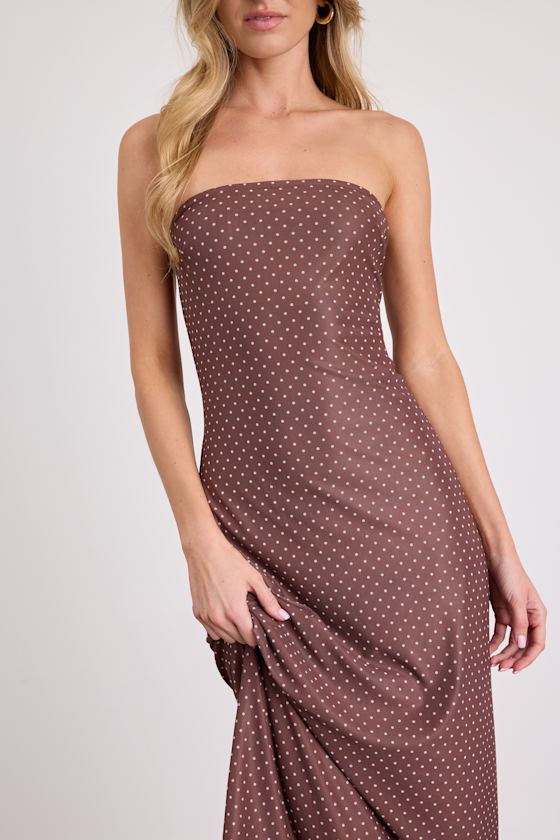 Jaylah Mint Multi Mesh Strapless Midi Dress
