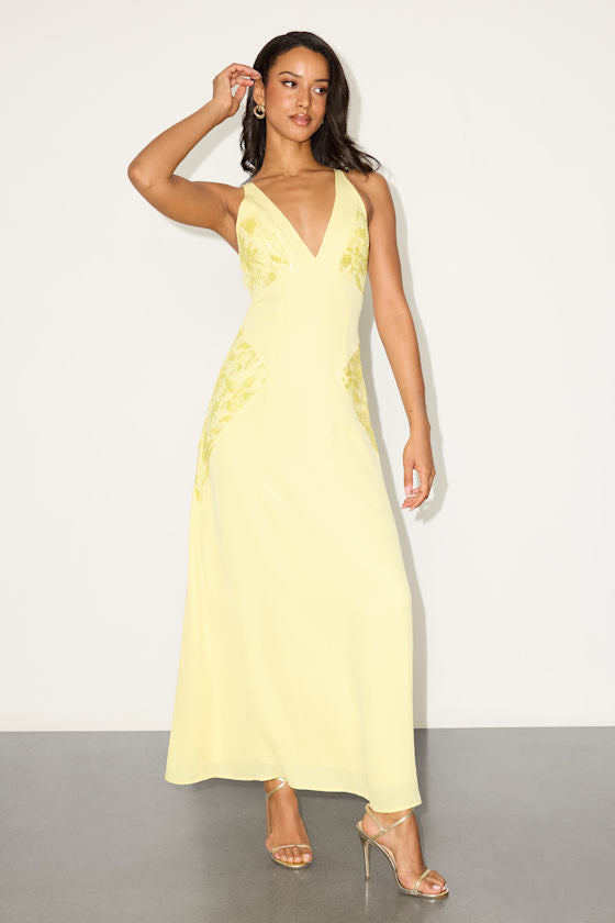 Julissa White Embroidered Tie-Back Maxi Dress