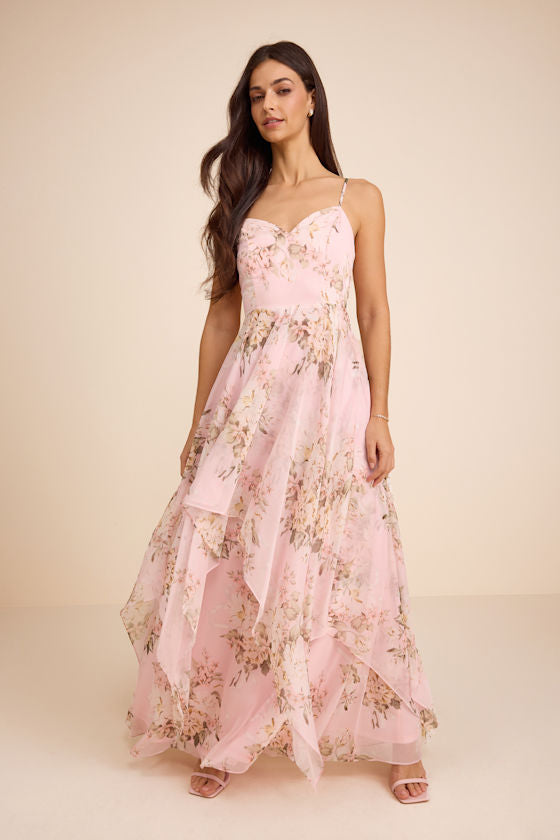 Breigh Yellow Floral Sleeveless Maxi Dress
