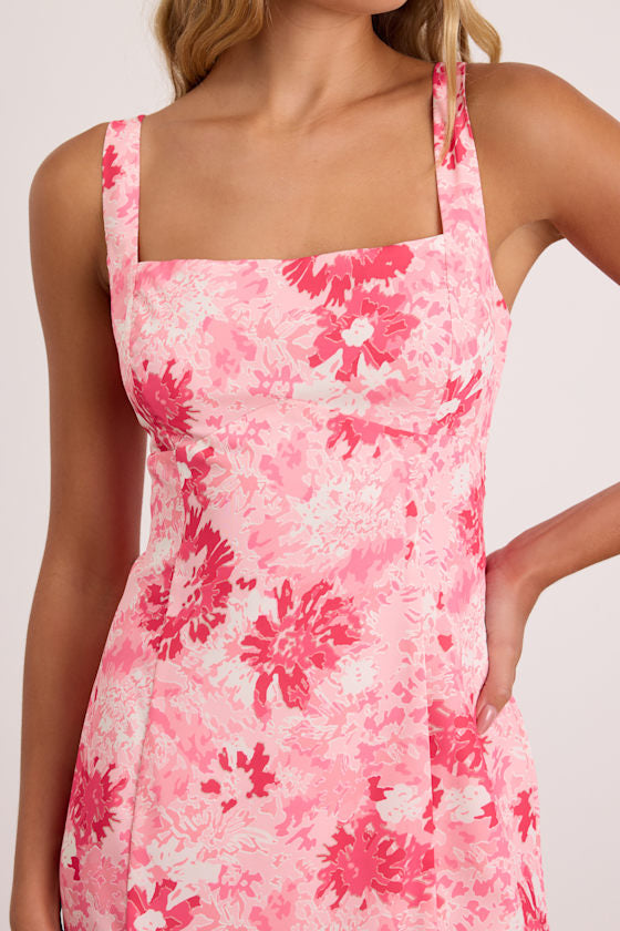Exuberant Chicness Multi Floral Sleeveless Mini Dress