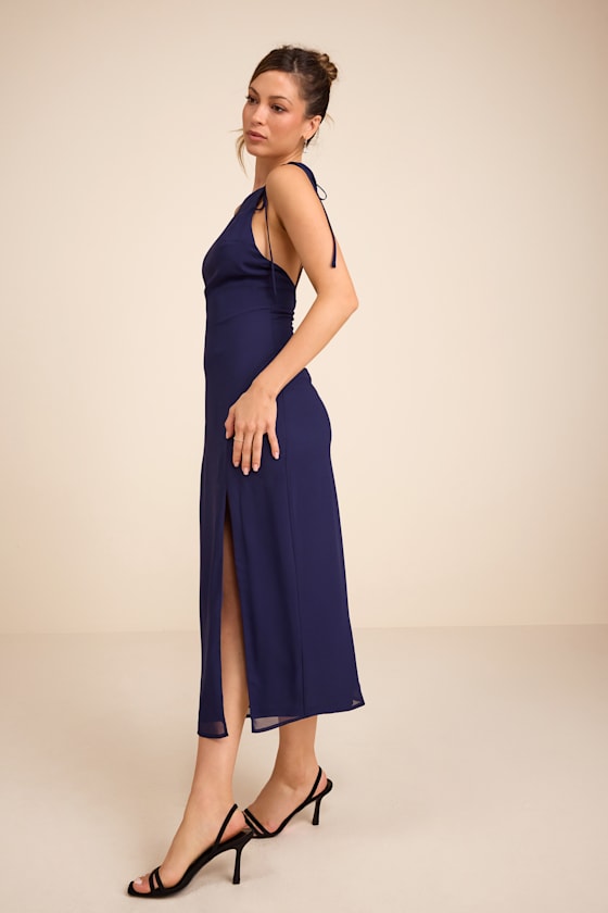Rebecca Pink Multi Floral Tie-Strap Column Midi Dress