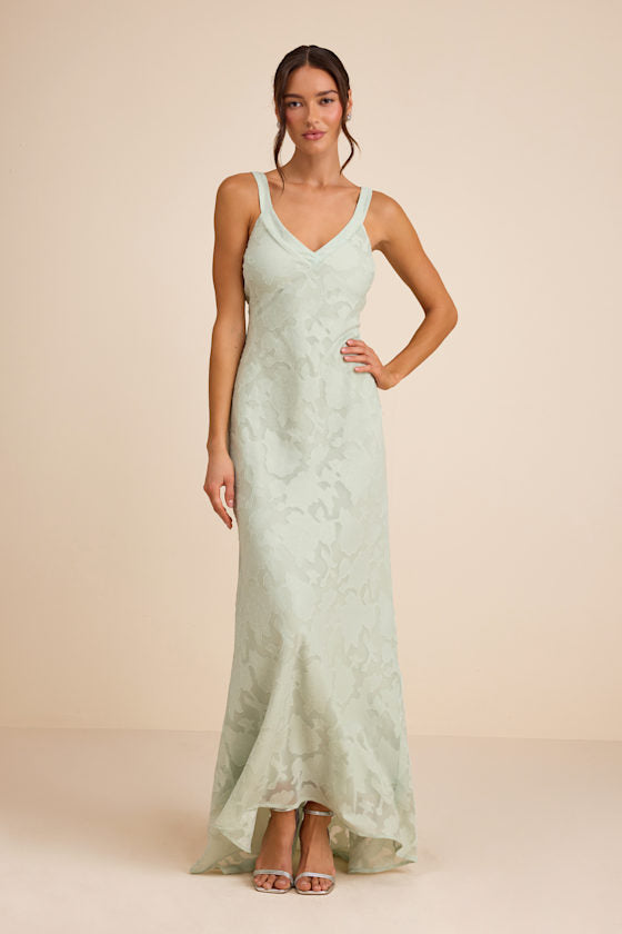 Perfectly Classy Light Pink Floral Burnout Backless Maxi Dress