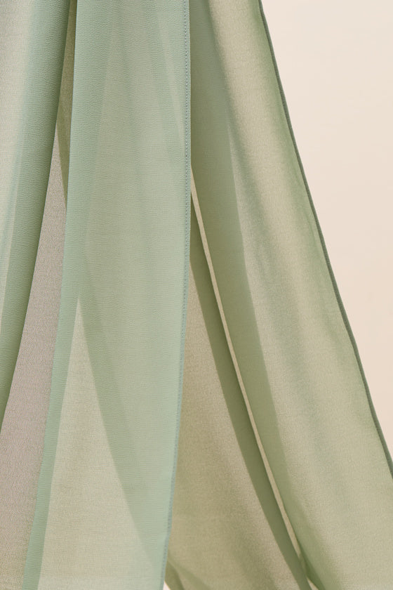 Neave Sage Chiffon Sash Scarf