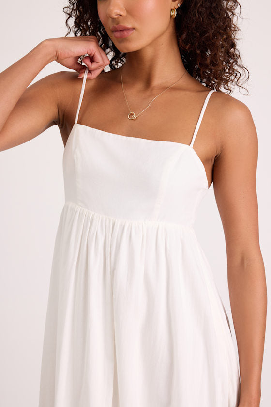 Janie Black and White Color Block Backless Maxi Dress