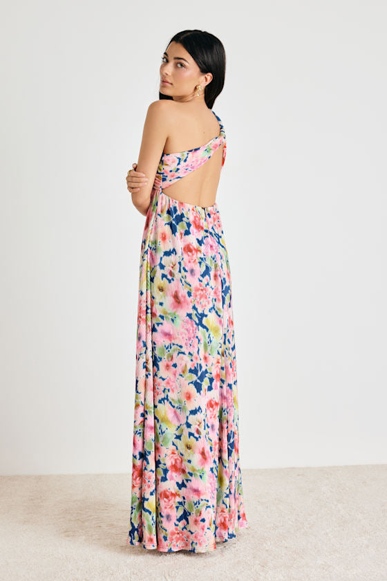 Georgianna Light Yellow Plisse Maxi Dress