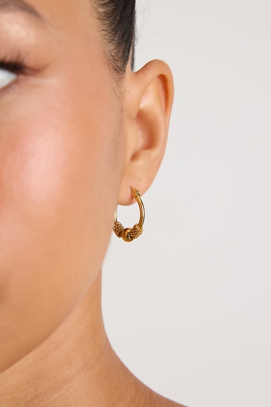 Abney Gold Charm Hoop Earrings