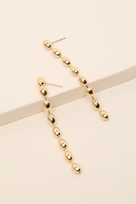 Barona Gold Beaded Drop Earrings
