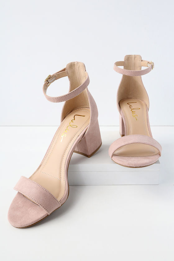 Harper Black Suede Ankle Strap Heels