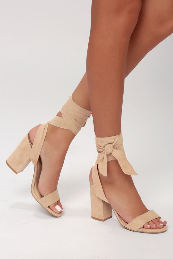 Alta Orchid Suede Lace-Up Heels
