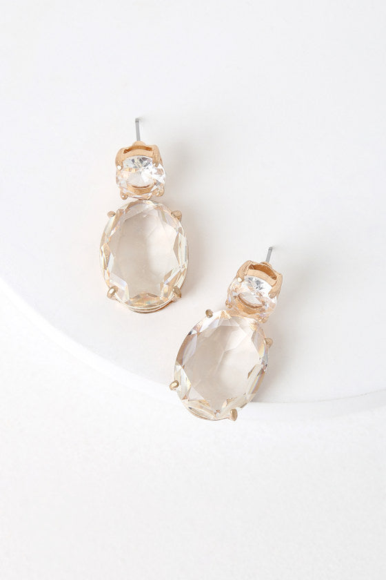 Glamour Gold Rhinestone Earrings