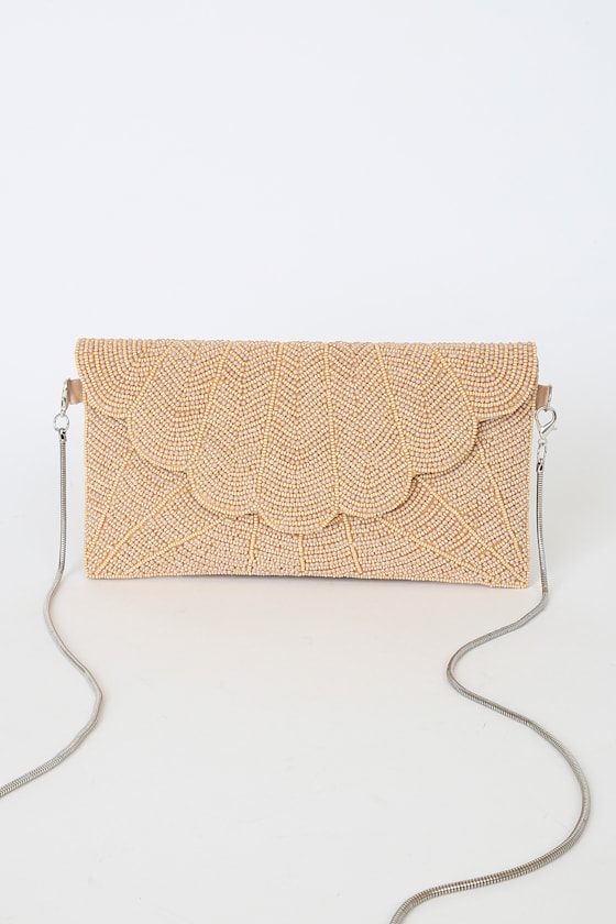 Junipero Champagne Beaded Clutch