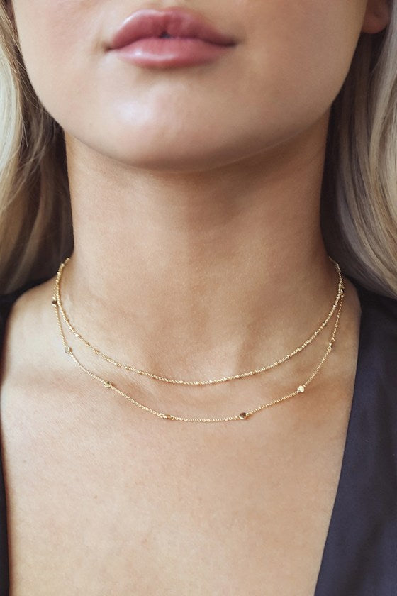Keep It Dainty 14KT Gold Layered Choker Necklace