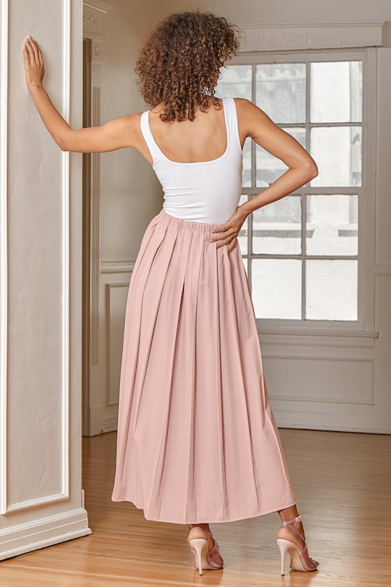 If You Pleats Yellow Pleated Maxi Skirt